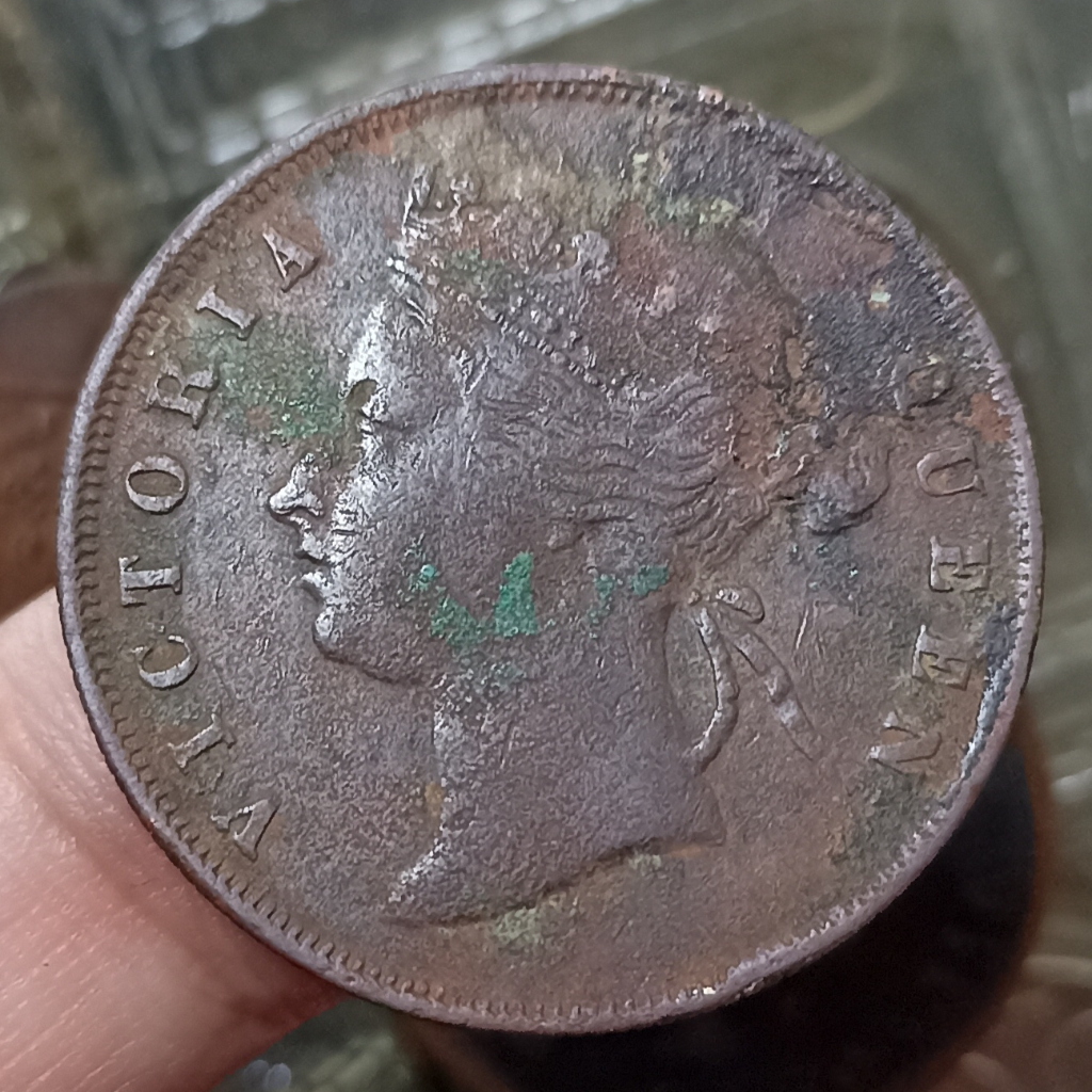 Koin Kuno Straits Settlements (British Malaysia) 1 Cent - Victoria Tahun 1897