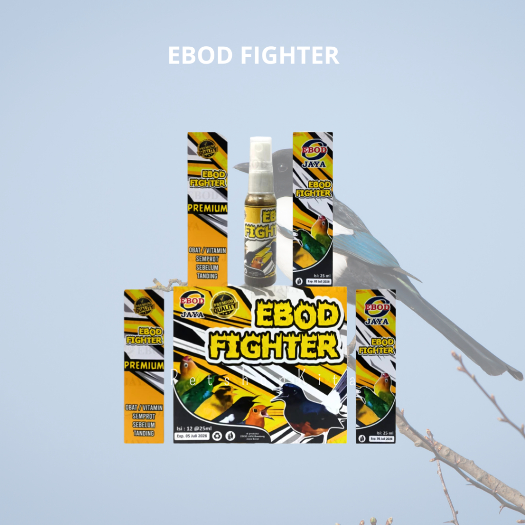 Ebod Fighter Premium Spray Obat Vitamin Semprot Sebelum Tanding Vitamin Burung Murai Kacer Kenari Lo