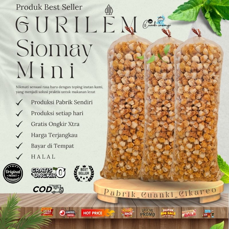 

Toping Boci dan seblak GURILEM | siomay mini 1kg enak, gurih renyah free kardus