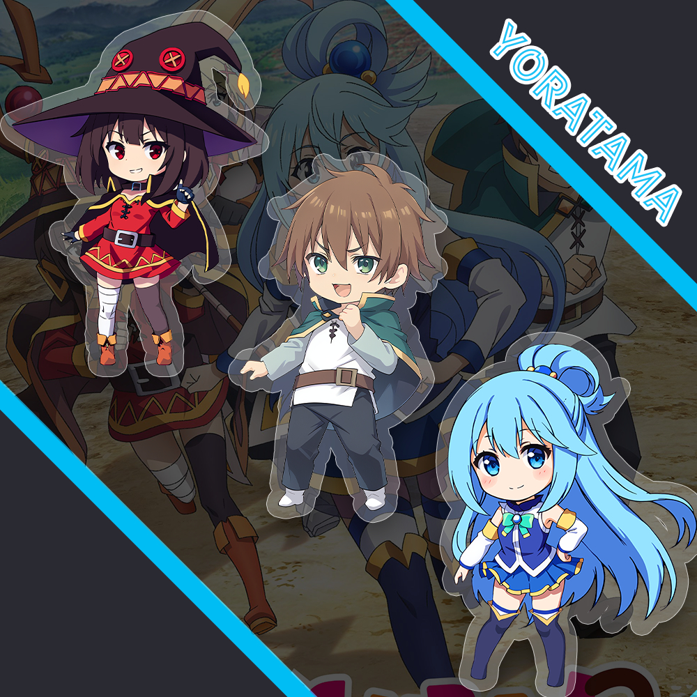 Gantungan Kunci Konosuba Megumin Kazuma Aqua, Keychain Anime Lucu