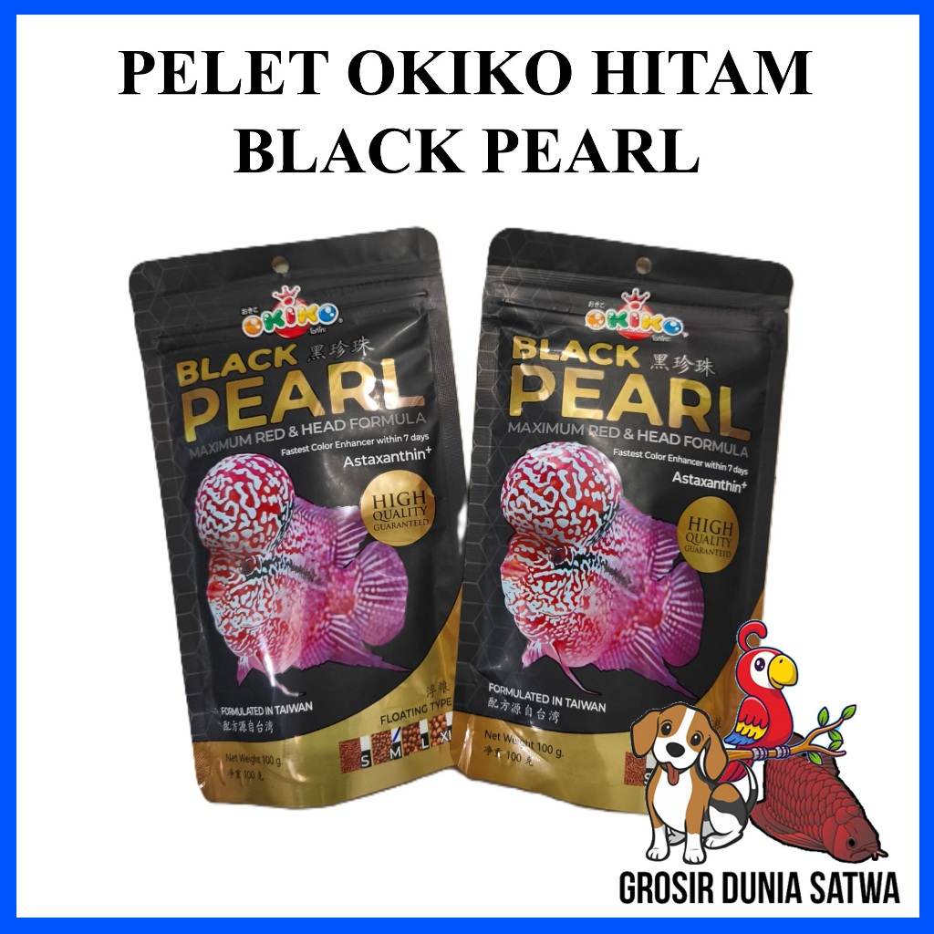 Okiko Black Pearl Pelet Louhan / Pelet Ikan Louhan 100gr
