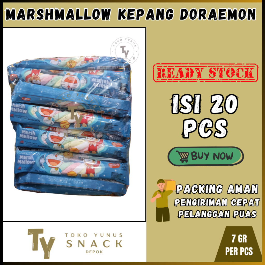 

MARSHMALLOW KEPANG DORAEMON PACK ISI 20PCS @7GR