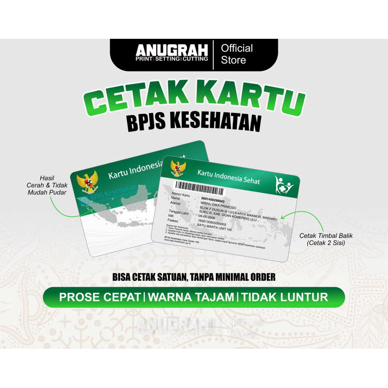 

Cetak Kartu BPJS kesehatan bahan PVC tanpa minimal order