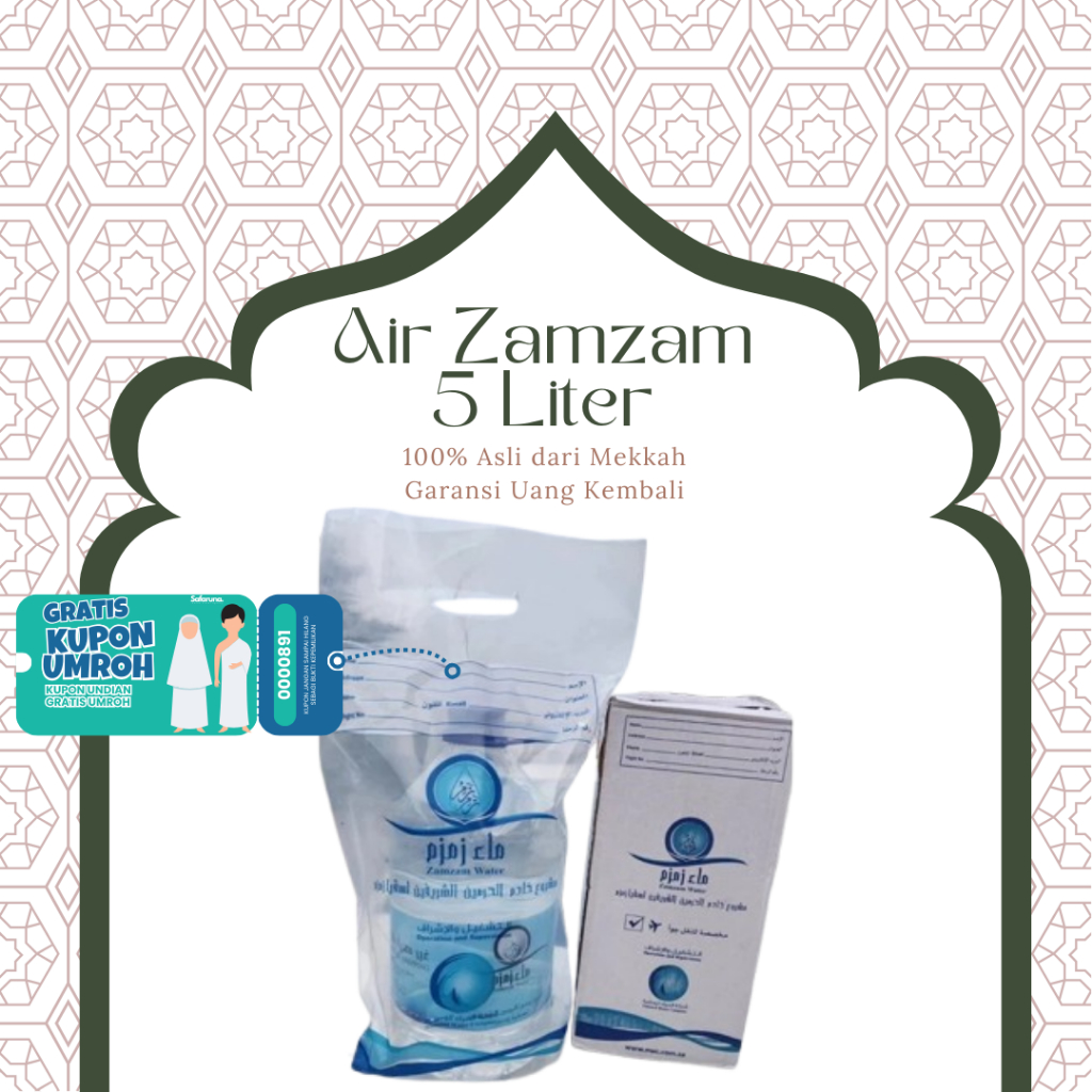

Air Zam Zam 5 Liter Asli 100 % Original Saudi - Oleh Oleh Haji Umrah