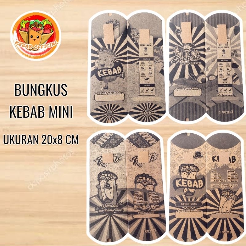 

100 Pcs Kemasan Bungkus Kebab Mini 20x8 cm