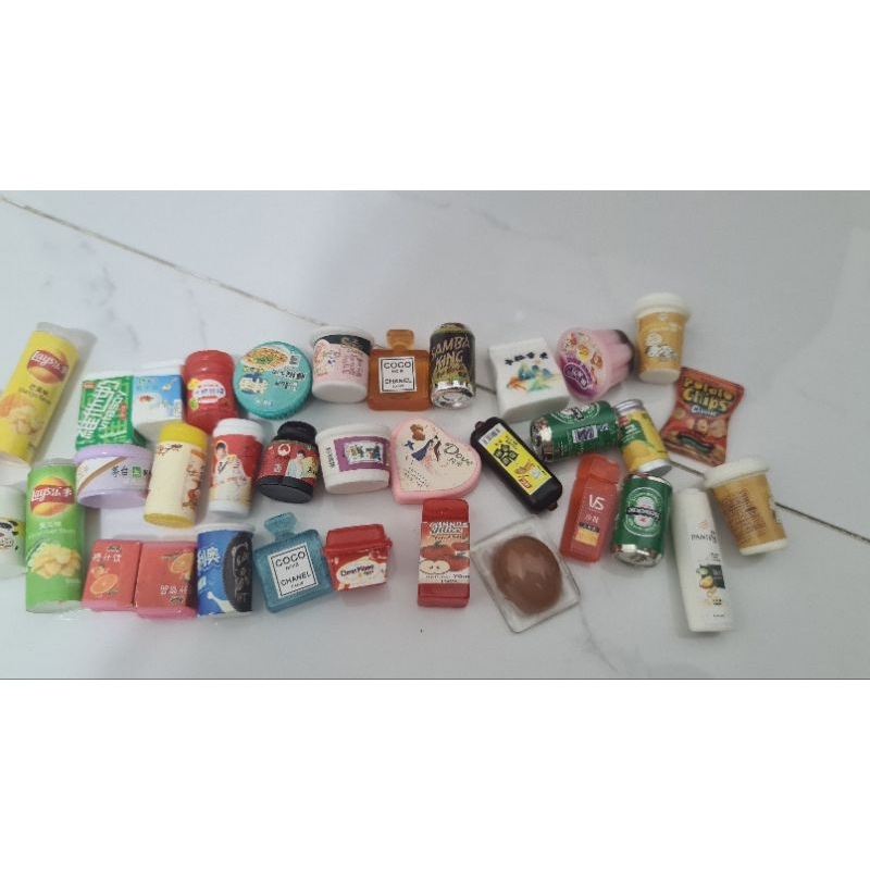 [4 pcs RANDOM/ acak ] Miniatur resin grocery lucu / barang supermarket for dollhouse / craft / sylva