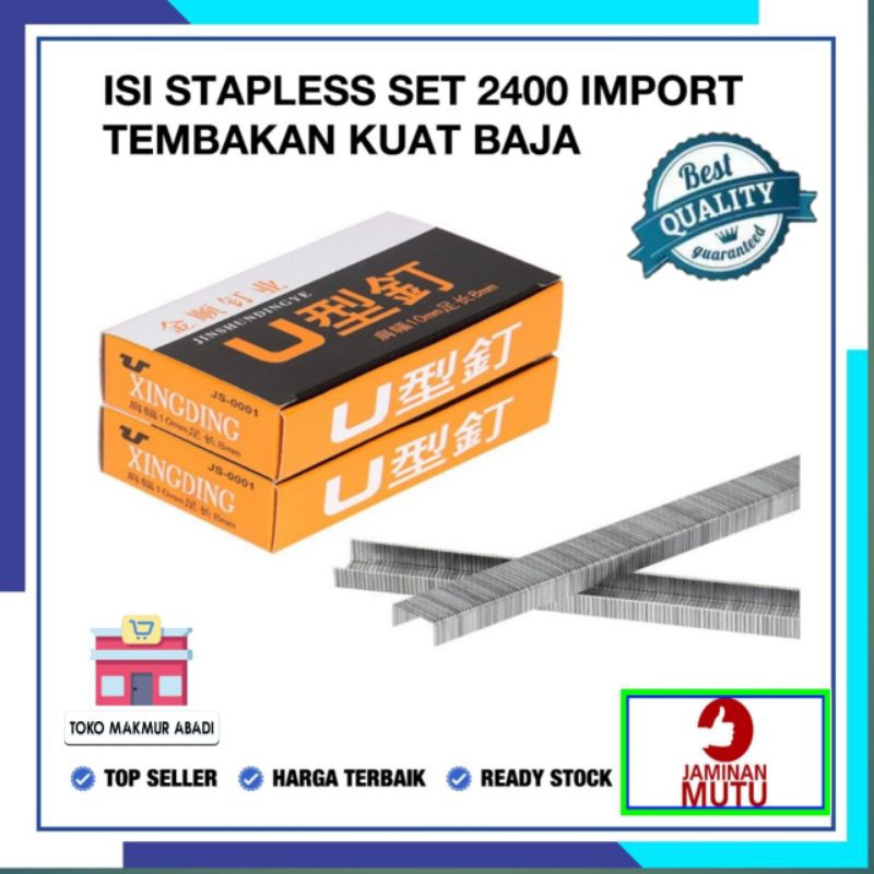 

Isi Staples Tembak Isi Stapler Refill Gun Tacker Staples Baja 2400 Pcs