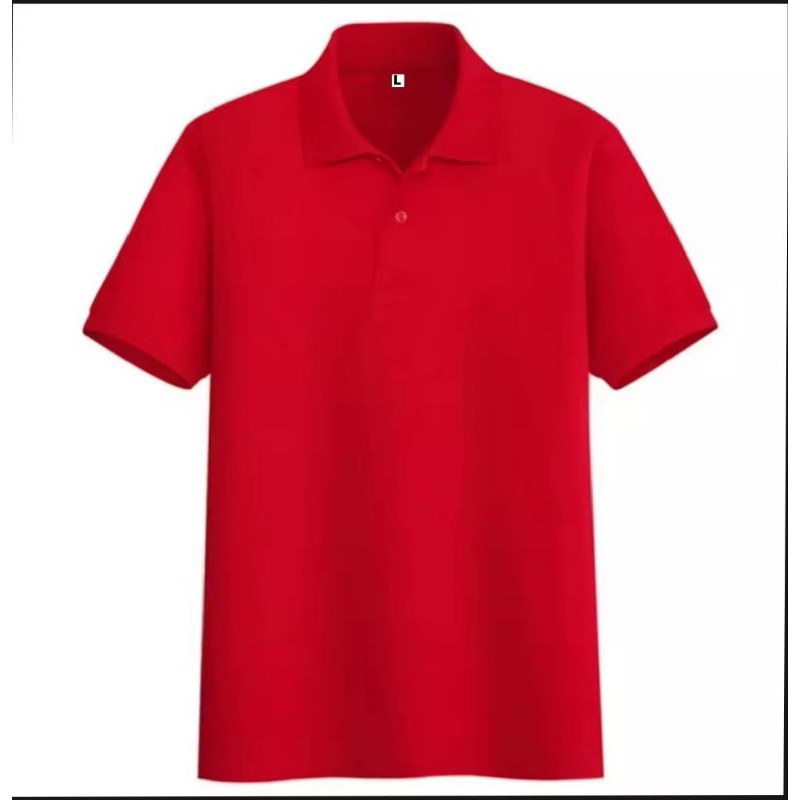 Kaos kerah pria dan wanita Bahan Tebal Warna Merah/putih/hitam