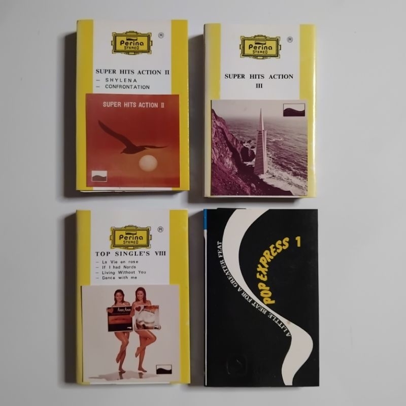 Paket 4 Kaset Pita Super Hits Action Pop Progressive Genesis Black Sabbath Rick Van Der Linden Tranc