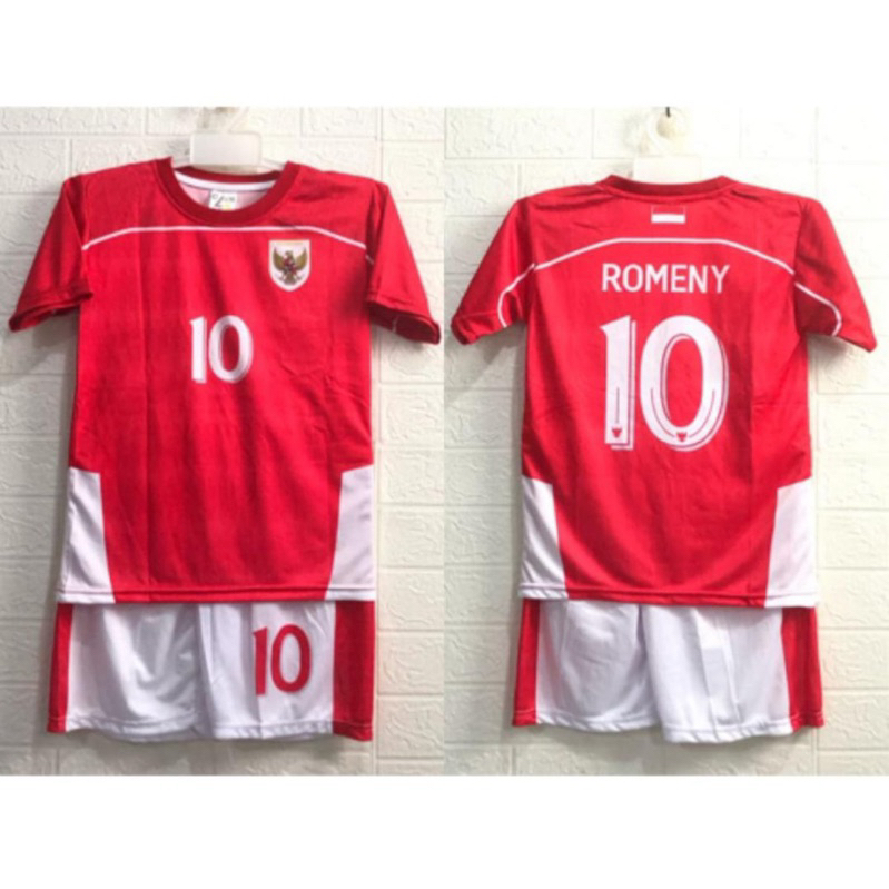 Setelan jersey bola timnas indonesia anak umur 1-12 tahun kids