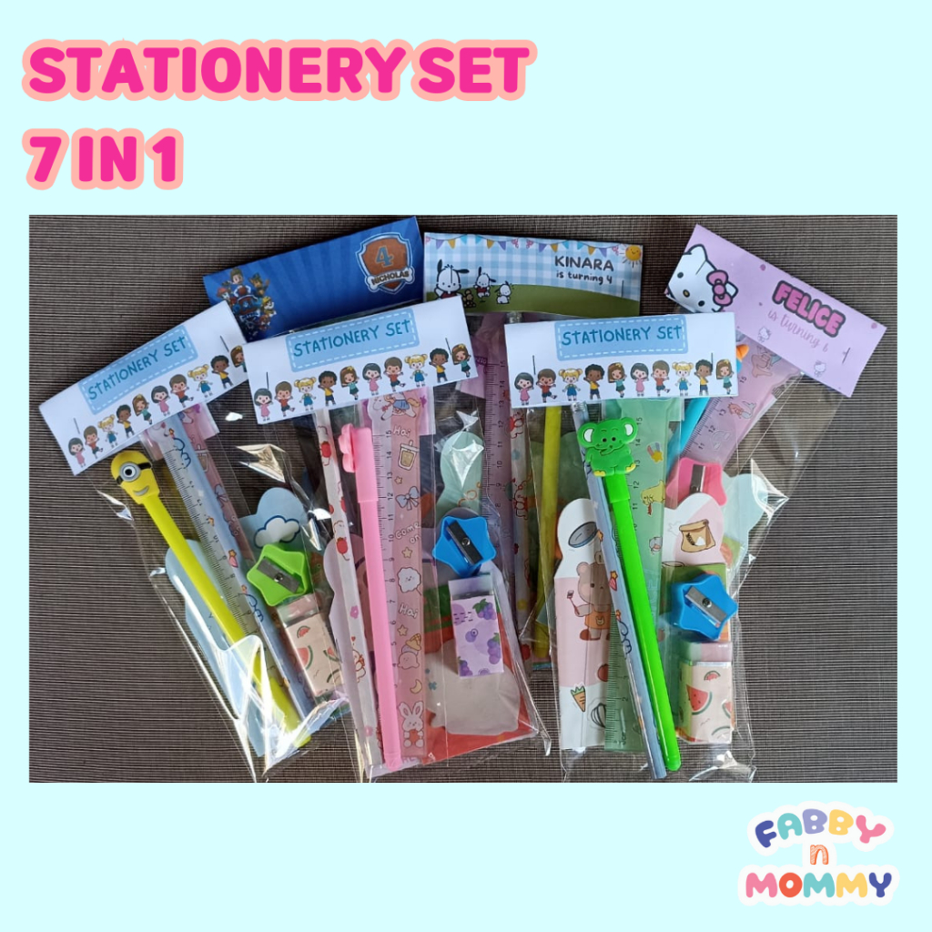 

[FABBYNMOMMY] - 1 SET ALAT TULIS 7 IN 1 / BINGKISAN ALAT TULIS / SET ALAT TULIS HADIAH ULANG TAHUN