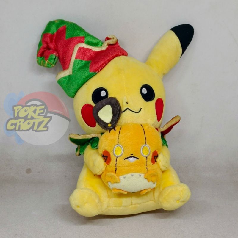 Boneka Pokemon Center Pikachu and Robot Dedenne MINUS Toy Holiday Workshop Poke Plush 21cm