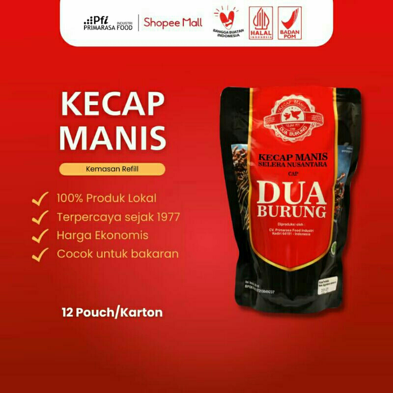 

Kecap Manis Cap Dua Burung Revil 450ml.