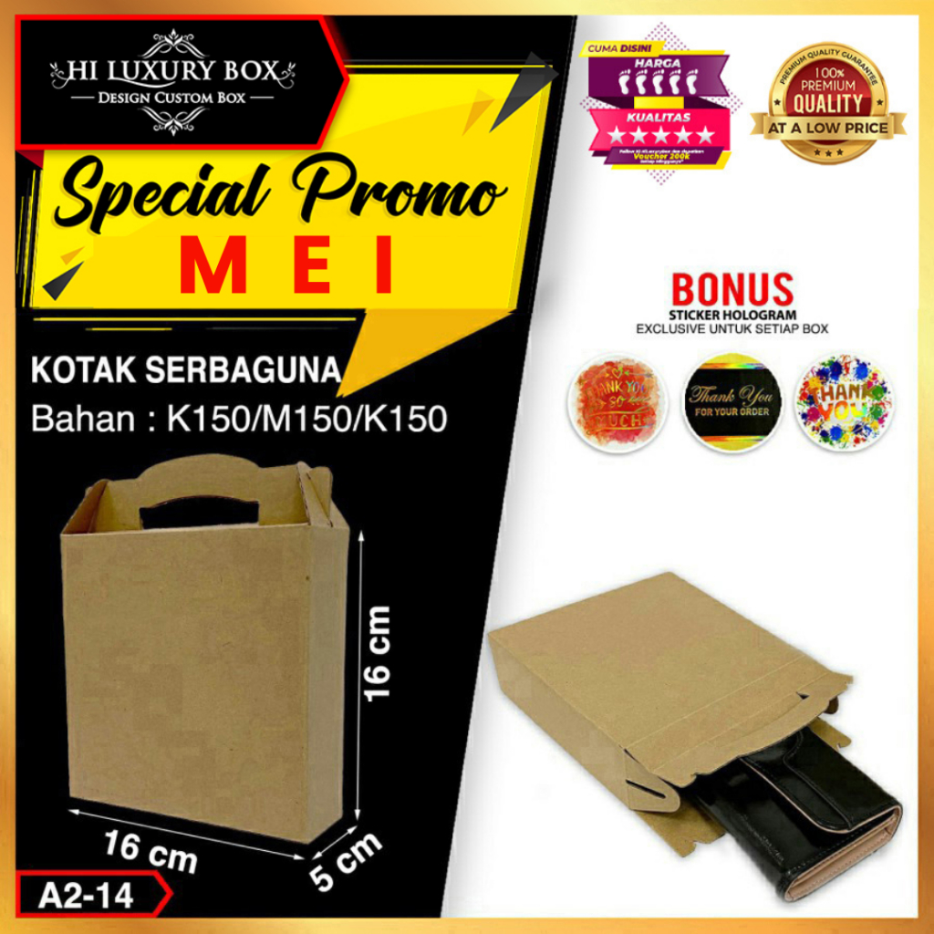 

Kotak|Hadiah|Souvenir|Kado|Gift|Kraft|Dus|Box|Murah|A2-14