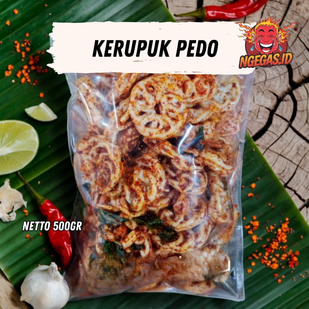 

Kerupuk Rafael / Sebring Pedo 500Gr – Pedas Original Daun Jeruk