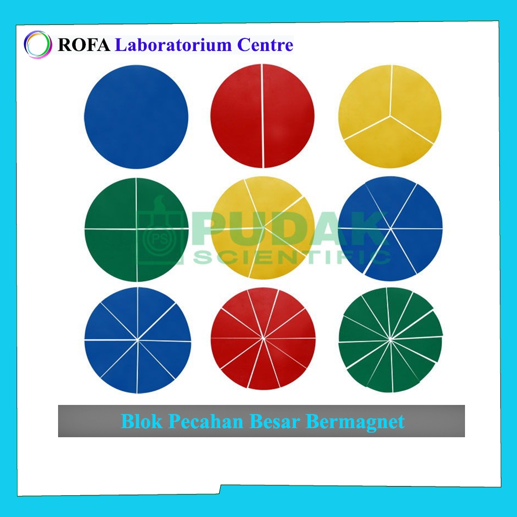 Blok Pecahan / Alat Peraga Pecahan / Model Pecahan Matematika