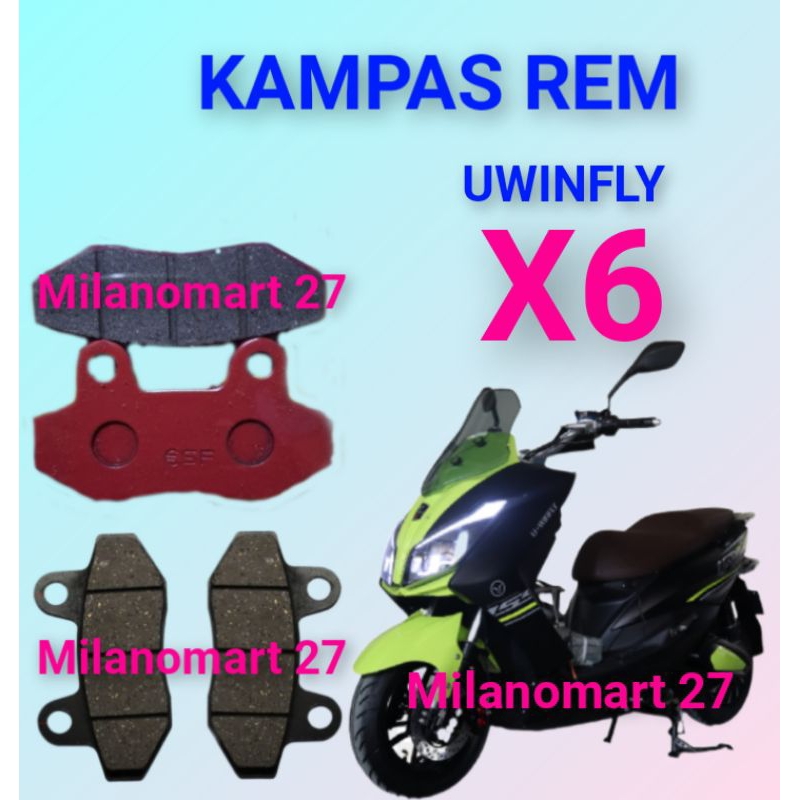 kampas rem uwinfly X6 kampas rem motor listrik UWINFLY X6