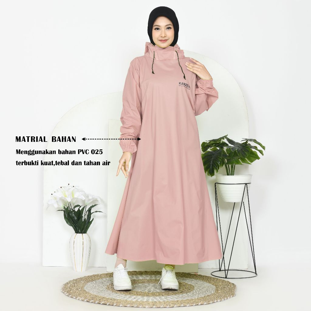 JAS HUJAN GAMIS MUSLIMAH wanita Anti rembes jahitan rapi bahan PVC 025