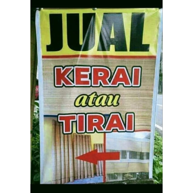 Tirai Kerai estetik Kerei Kulit Pohon Bambu Sawet Asli 2x3,7m