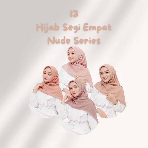Kerudung Segi Empat Polos "Warna Nude" / Hijab Segi Empat Polos