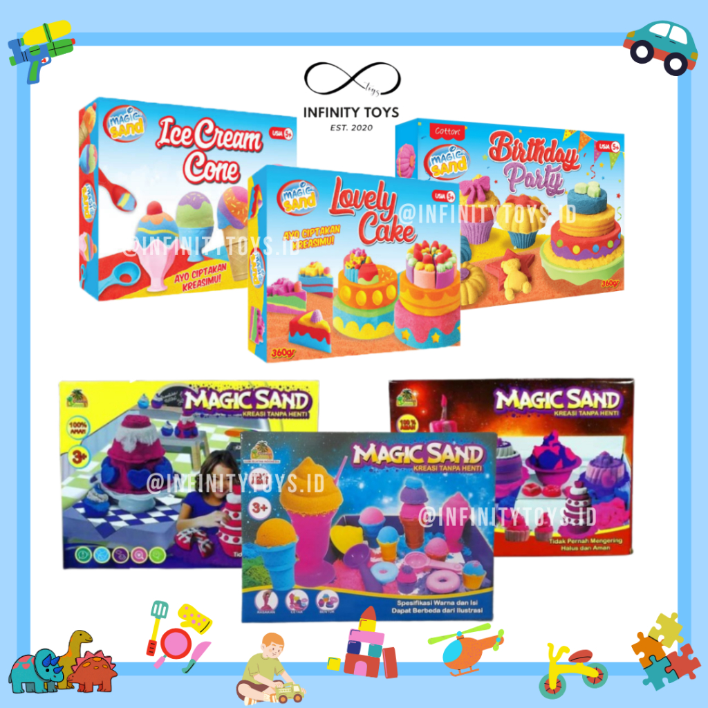 Mainan Aneka Cetakan Ember Pasir Magic Sand Pantai Set Beach Toys Edukasi Anak Birthday Party Lovely Cake Ice Cream Pasir Kinetik Ajaib