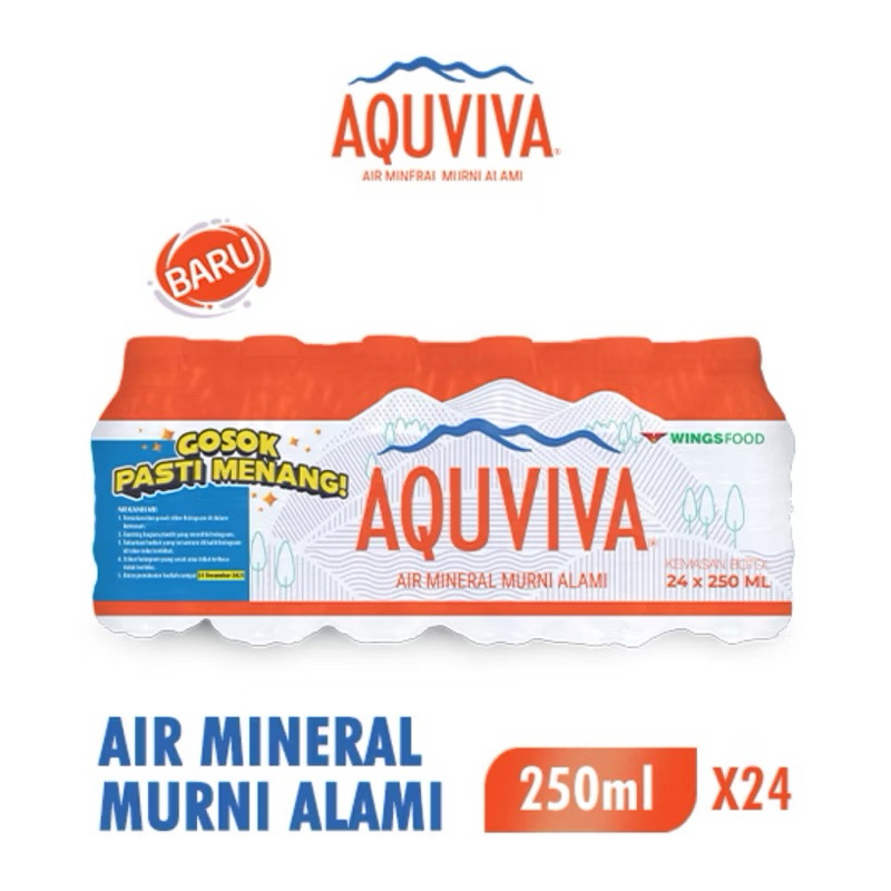 

Air Mineral AQUVIVA 250 ml / 1 Pack Isi 24 Botol