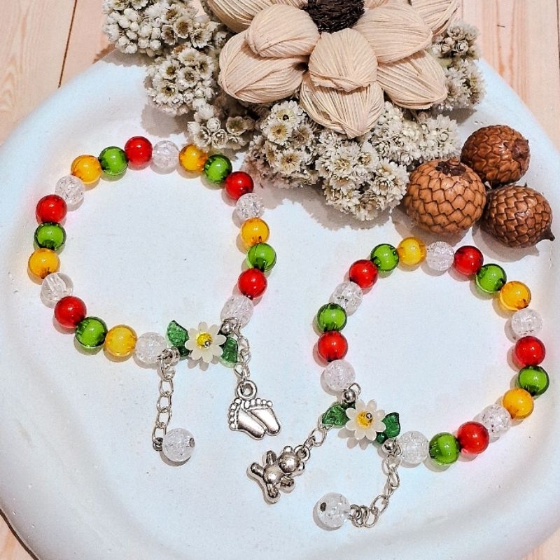 Part 2 : Gelang anak remaja wanita perempuan karet manik aesthetic korea lucu cantik murah