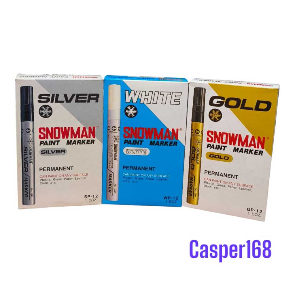 

SNOWMAN - SPIDOL PAINT MARKER - SPIDOL CAT PERMANENT = SILVER(SP-1 2) WHITE(WP-1 2) GOLD(GP-1 2)