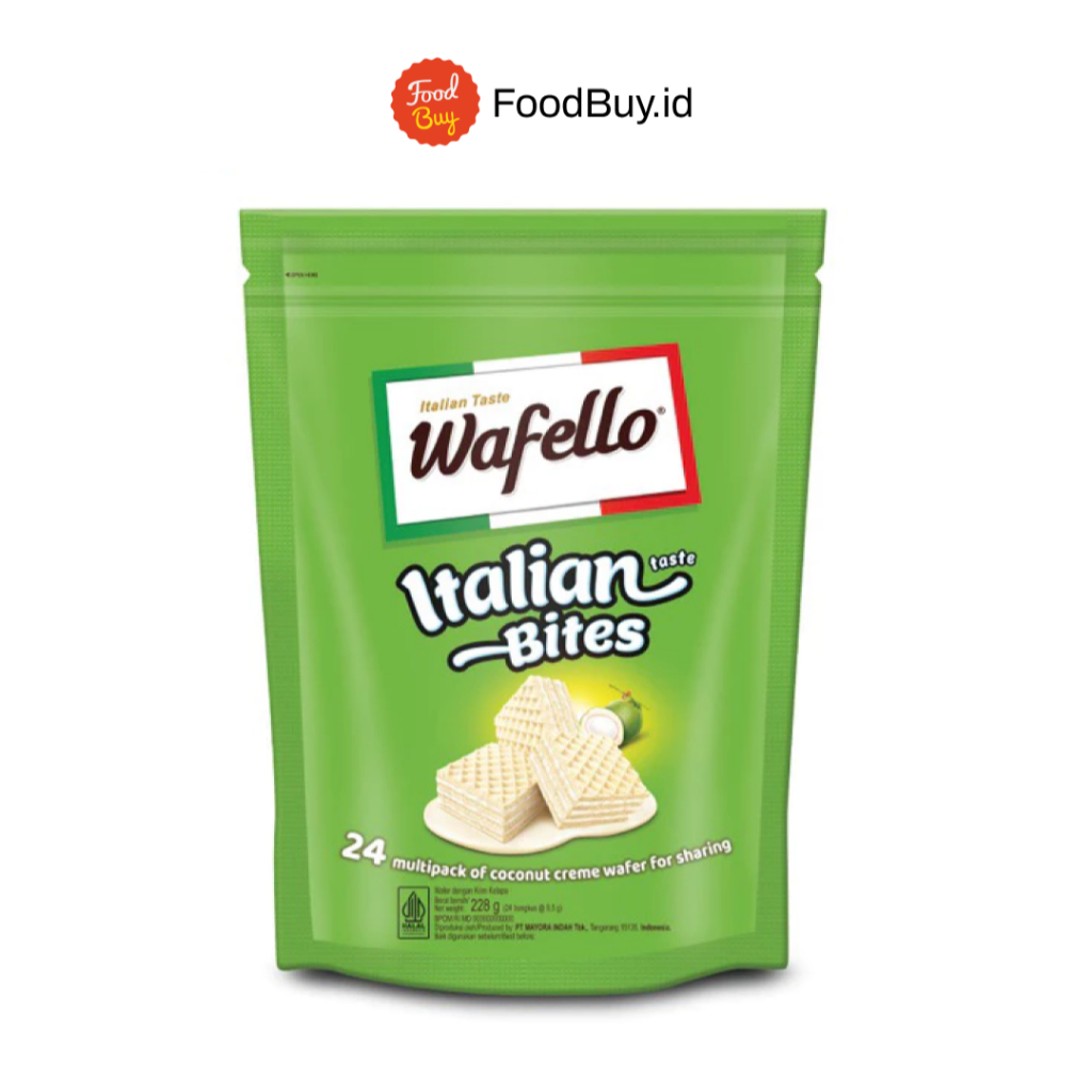 

Wafello Italian Bites Wafer Rasa Coconut Pouch 234gr (24bungkus)