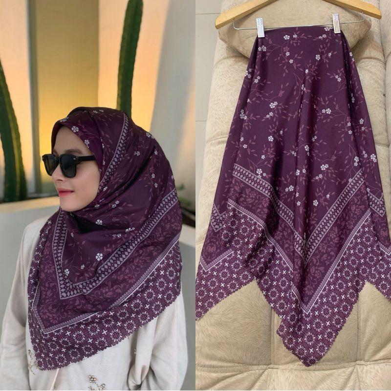 SERIES MAROON, BURGUNDY, MAGENTA - HIJAB SEGIEMPAT VOAL MOTIF / HIJAB MOTIF / VOAL HIJAB MOTIF