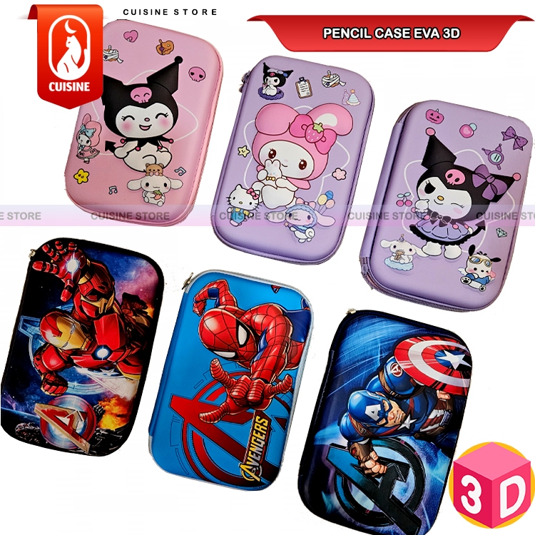 

Kotak Pensil 3D Timbul EVA Besar 22 CM Tempat Pensil Anak Karakter Avanger Capybara Kuromi Lucu