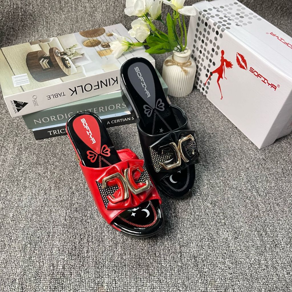 2173-27 RINOA SOFIYA ORI SANDAL WANITA/CEWEK JEPIT TINGGI 3CM EMPUK ELEGANT TERBARU  KEKINIAN