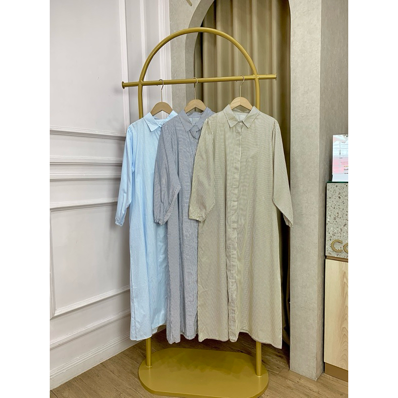 IRENE DRESS SALUR/ Dress salur wanita dewasa/ Motif salur dress