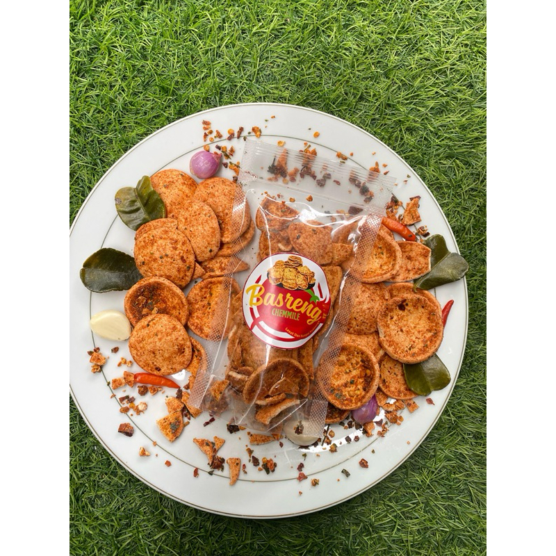 

Basreng Koin Pedas Daun jeruk