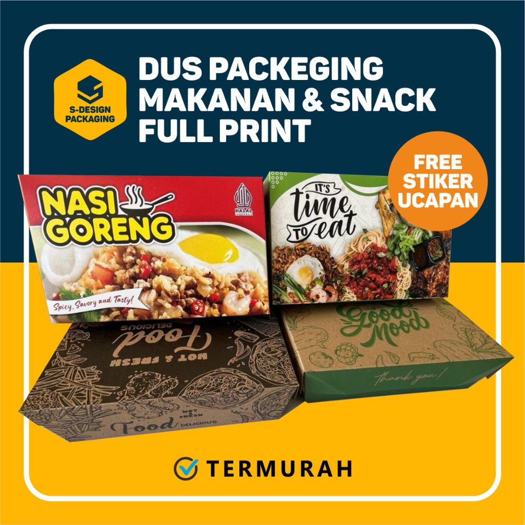 

DUS PAGAGING TERBAIK SDESAIN / DUS MAKANAN / DUS LUNCH / DUS NASI GORENG / DUS SNACK / DUS SERBAGUNA