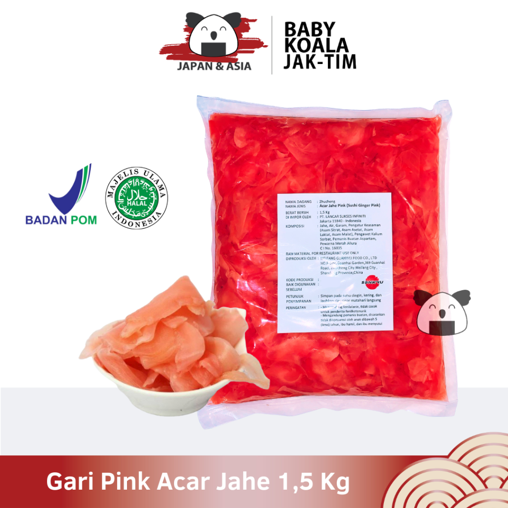 

GARI PINK Acar Jahe Pink Manis 1 Kg Halal │ Gary Import Ginger Pickled for Sushi │ Acar Jahe - Jaktim