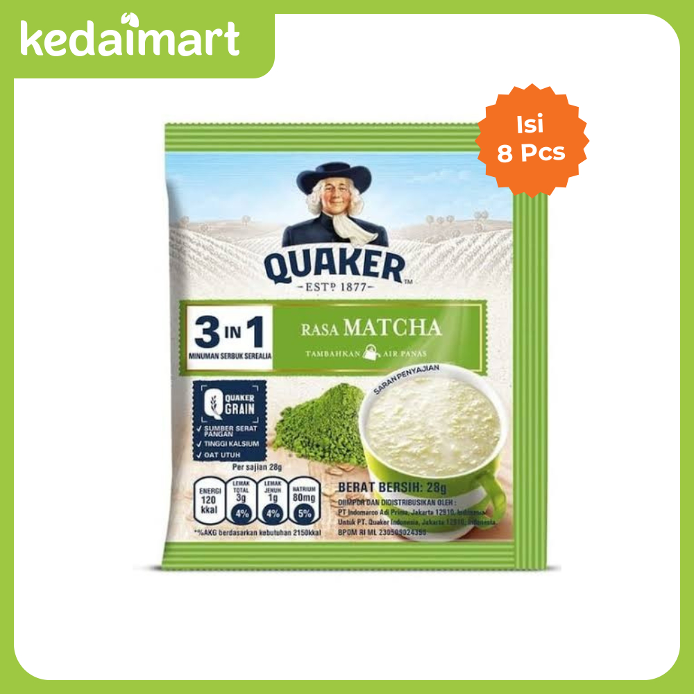 

Quaker Minuman Sereal Rasa Matcha Bag Isi 8 X 28 Gram
