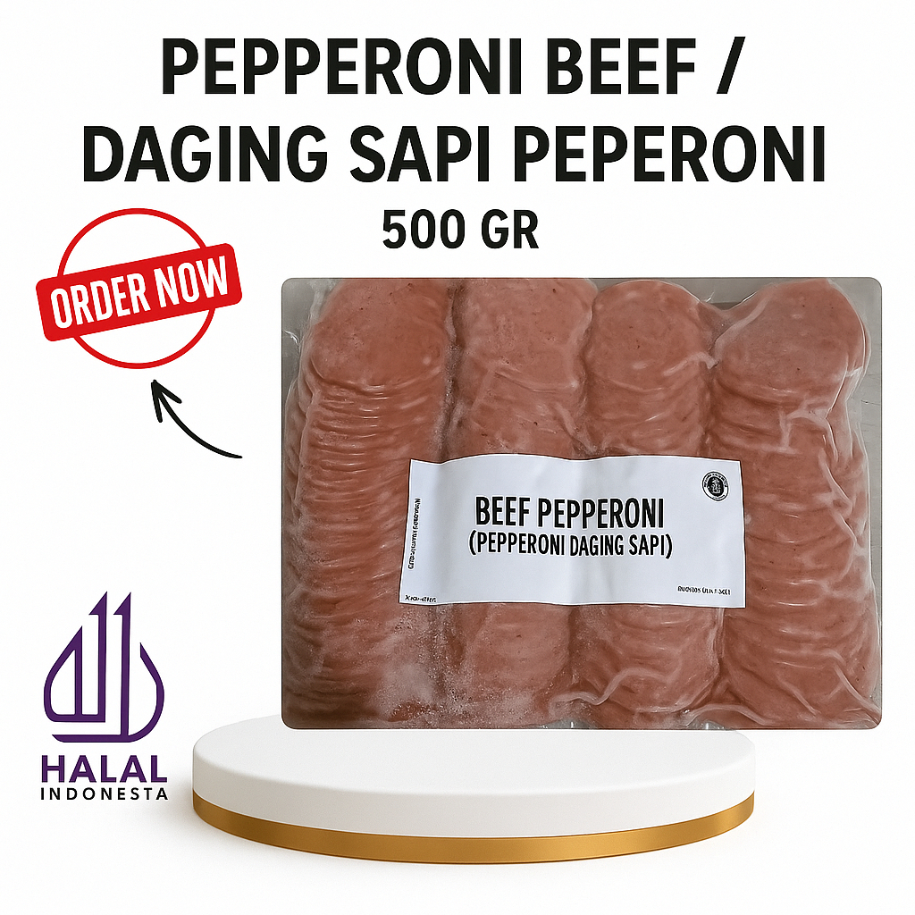 

Petite PEPPERONI BEEF / DAGING SAPI PEPERONI 500 GR HALAL TOPPING PIZZA HALAL PREMIUM