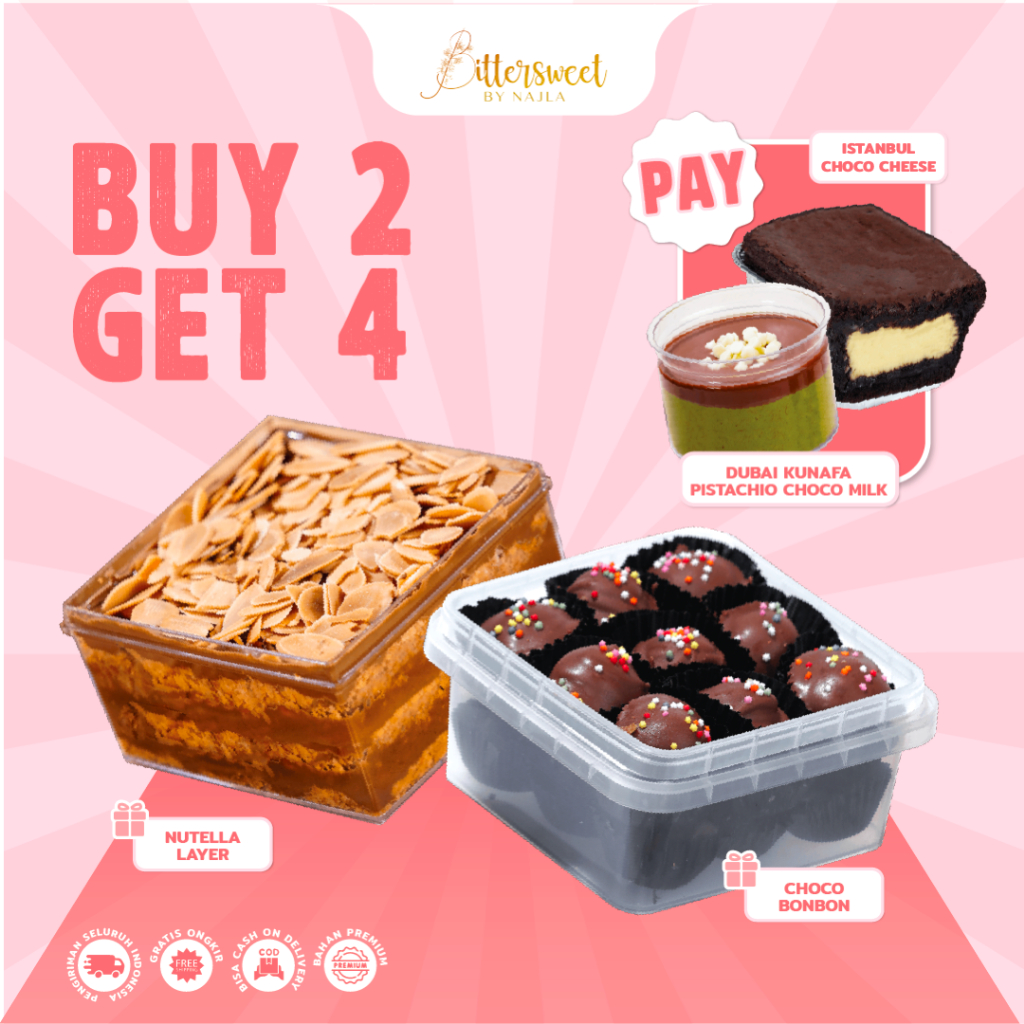 

( BAYAR 2 DAPAT 4 ) Istanbul Choco Cheese + Dubai Kunafa Choco Milk ( FREE ) Choco Bonbon + Nutella Layer [ Best Deal ]