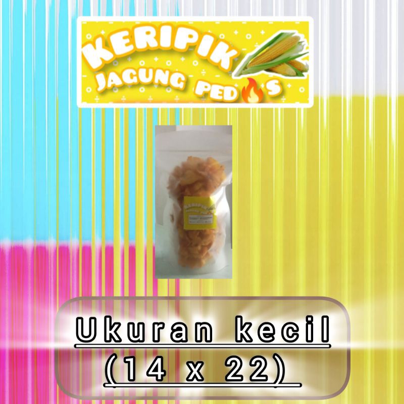 

Keripik jagung ukuran kecil 14 x 22 / snack / cemilan