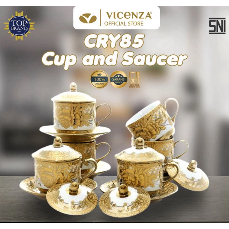Vicenza Tea Set | Cangkir set tutup Gemini Vicenza