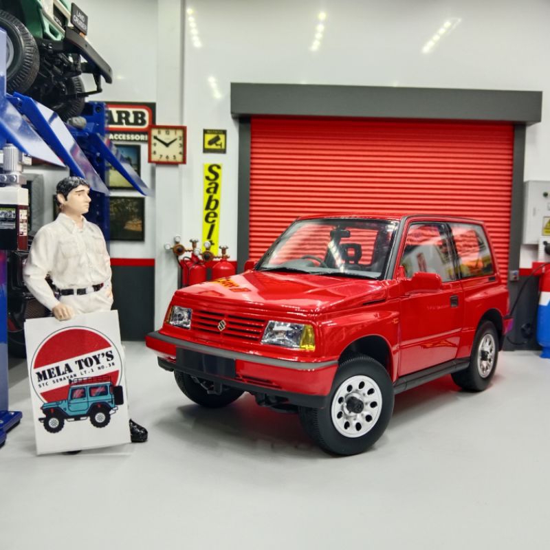 1/18 Diecast Dorlop Suzuki Vitara SWB 2 pintu Red Merah Rare not Autoart not Kyosho not Minichamps n