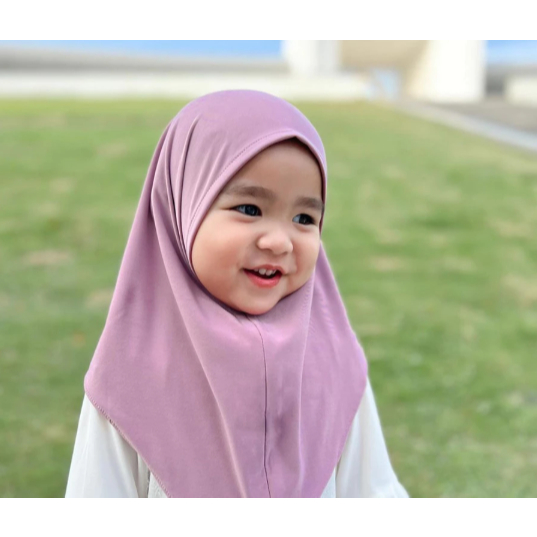 Bergo Instan Non Pet Anak Malay Jersey / Bergo Bayi / Bergo Anak / Bergo Remaja