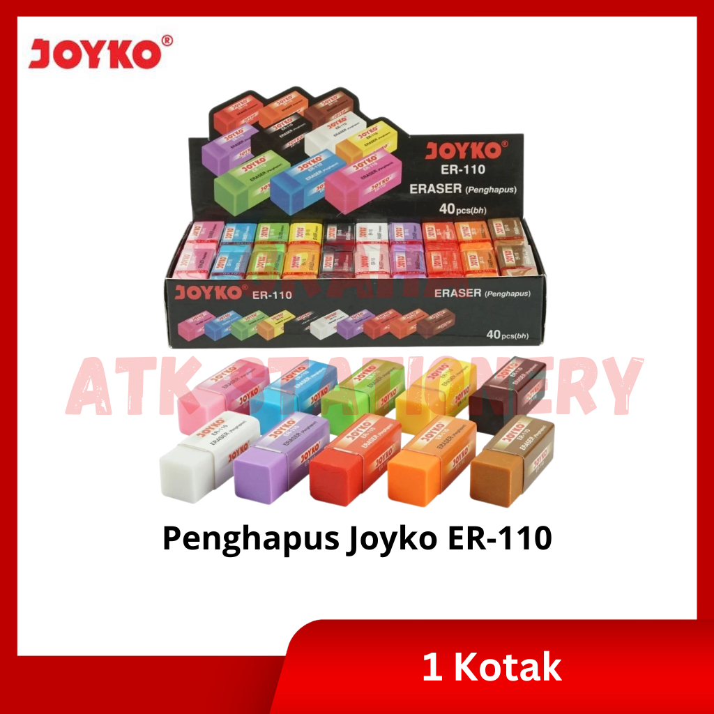 

[1 Kotak] Eraser Kecil Joyko ER-110 WarnaWarni / Stip / Penghapus Pensil Kecil Joyko ER-110 Color