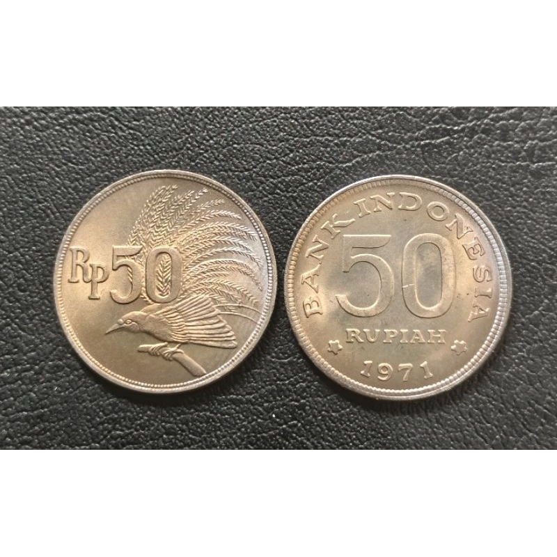 Koin Indonesia 50 Rupiah Nikel Tahun 1971