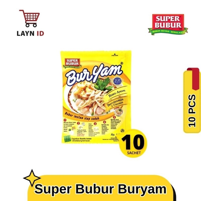 

Super Bubur Buryam 1 Renceng isi 10 sachet - Bubur Instan Praktis dan Lezat - Cocok untuk penunda lapar