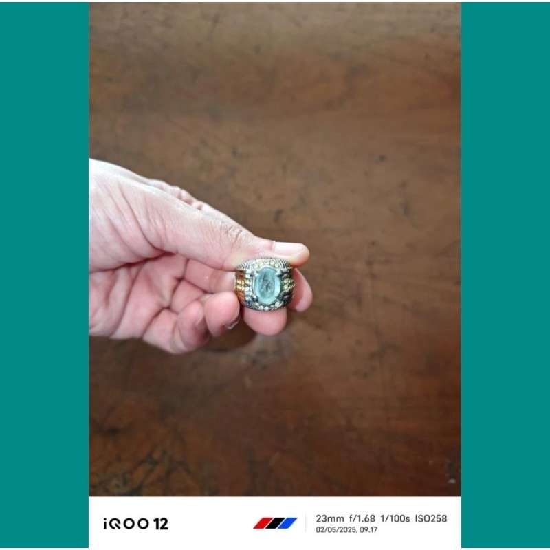 cincin natural aquamarine asli berserat HQ