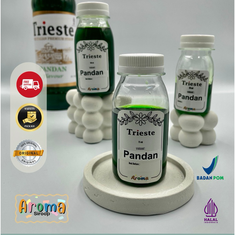 

Trieste Syrup - REPACK Sirup Trieste Pandan (100ml- 75ml -30 ml) Asli 100% ORIGINAL