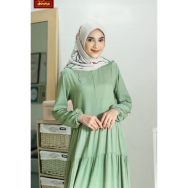 abaya dewasa dannis,d'daily daisy,UK.S sd xxl,warna hijau,promo