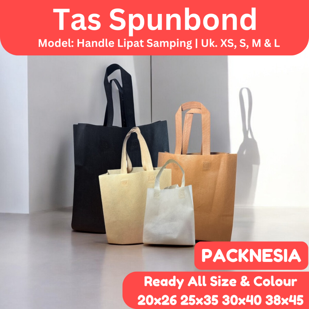 

[1PCS] Tas Spunbond Goodie Bag Tebal Tali Jinjing Tote Bag Suvenir 4 Ukuran 25x35 30x40 38x45 - Pcs